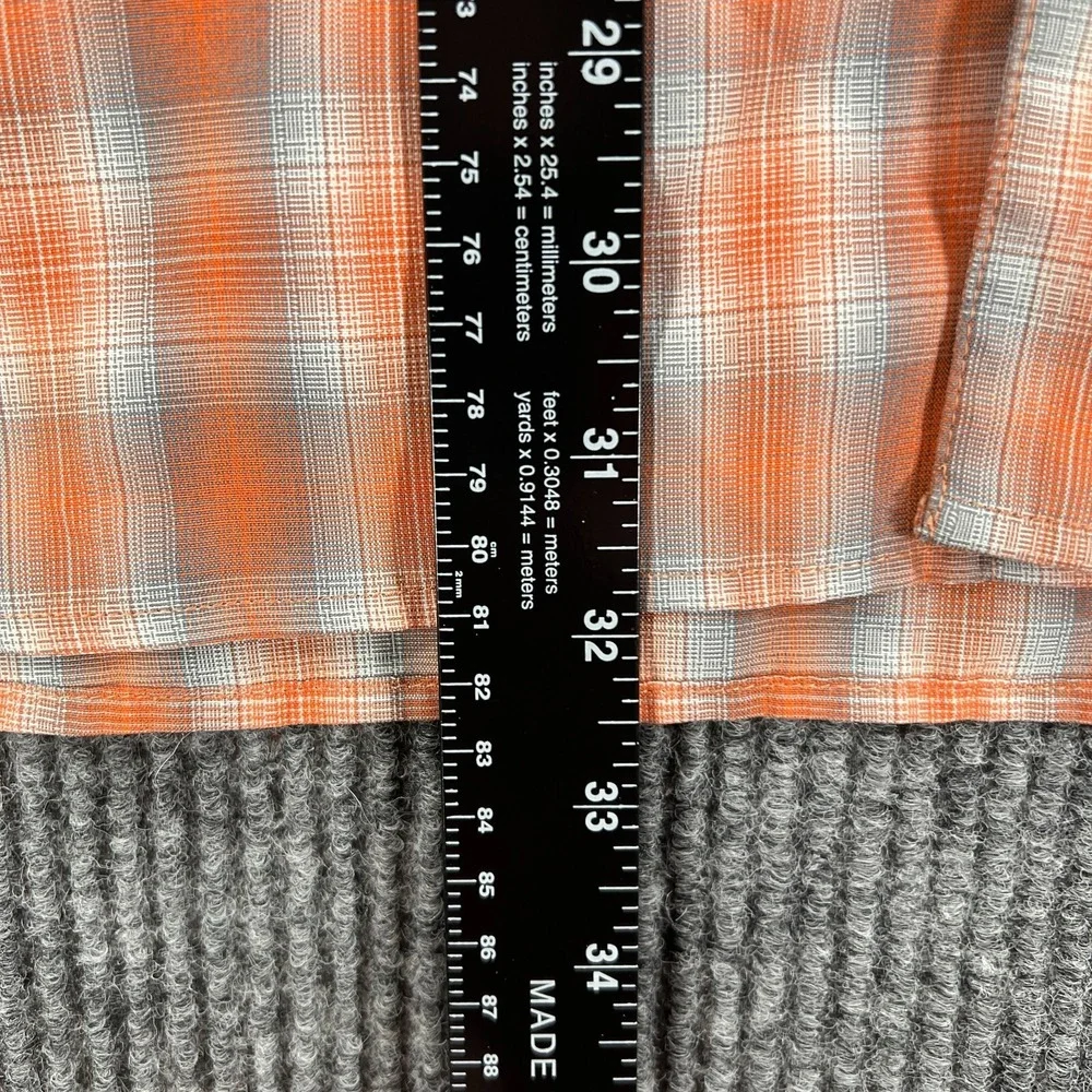 The North Face Shirt Mens XL Extra Large Orange Plaid Long Sleeve Button‎ Up